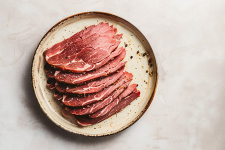 Pastrami plate, isolatedの素材