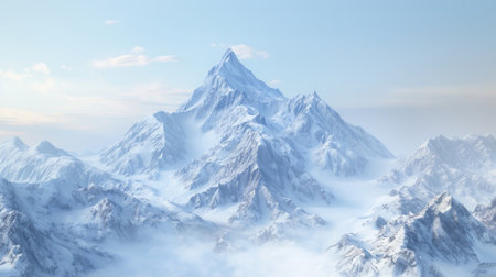 Majestic mountains covered in snowの素材