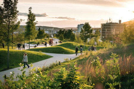 Oslo's lush parks and green spaces, a testament to urban sustainabilityの素材