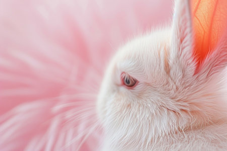 The fluffy ears of an Easter bunny, evoking a sense of blissful holiday charmの素材