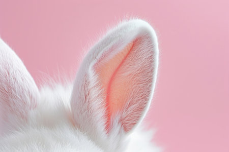 The fluffy ears of an Easter bunny, evoking a sense of blissful holiday charmの素材