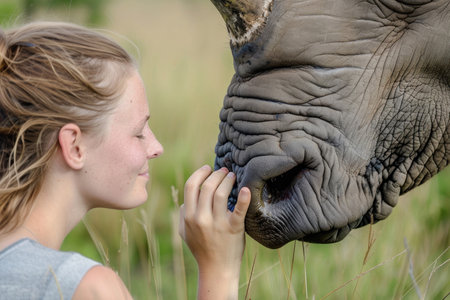 Intimate encounters with wildlife, capturing moments of connection and wonderの素材