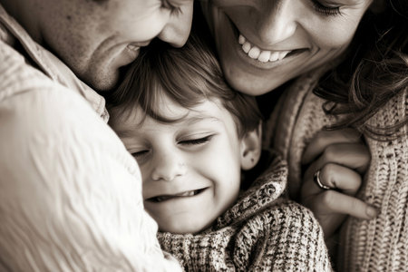 Joyous moments among family members, emphasizing the value of personal connectionsの素材
