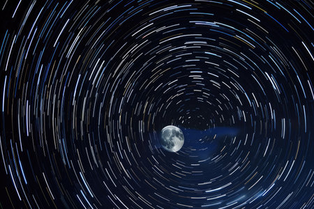 Captivating images of celestial wonders in the night skyの素材