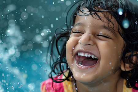 Innocent laughter and carefree games frozen in time, evoking memories of childhood joyの素材