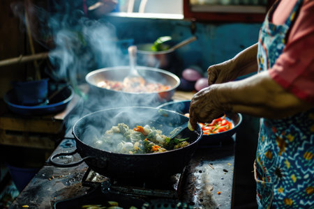 Intimate captures of bonding over food preparation, expressing the joy of culinary experiencesの素材