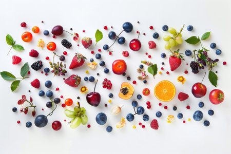 Colorful fruits and berries from the gardenの素材