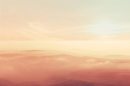 Serene landscape bathed in the soft hues of Peach Fuzzの素材