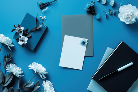 A conceptual greeting card with free space for design on Blue Mondayの素材