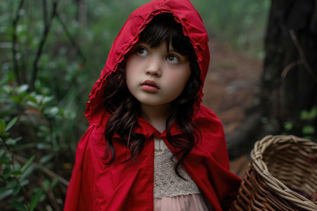 A captivating portrayal of Little Red Riding Hood, the beloved character from the famous fairy taleの素材