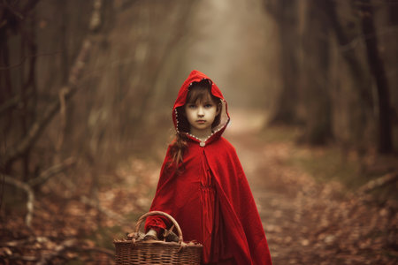 A captivating portrayal of Little Red Riding Hood, the beloved character from the famous fairy taleの素材