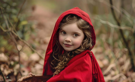 A captivating portrayal of Little Red Riding Hood, the beloved character from the famous fairy taleの素材