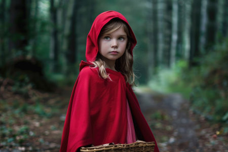 A captivating portrayal of Little Red Riding Hood, the beloved character from the famous fairy taleの素材