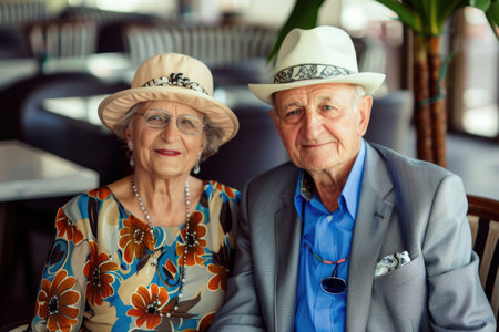 A sophisticated elderly couple exuding elegance and styleの素材