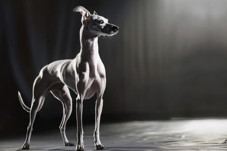 A majestic Italian Greyhound poses with elegance and graceの素材