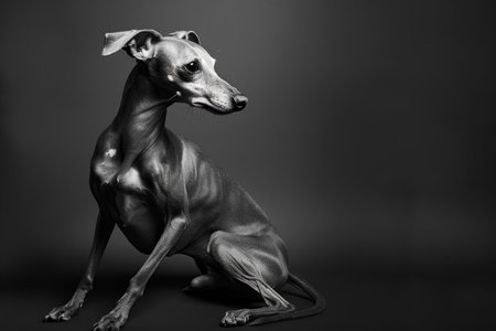 A majestic Italian Greyhound poses with elegance and graceの素材
