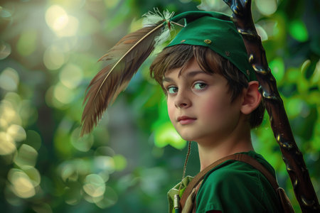Peter Pan, the mischievous and adventurous boy who never grows upの素材