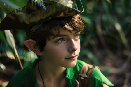 Peter Pan, the mischievous and adventurous boy who never grows upの素材