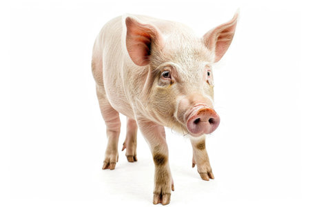 A pristine white backdrop highlights a sow, showcasing her elegant formの素材