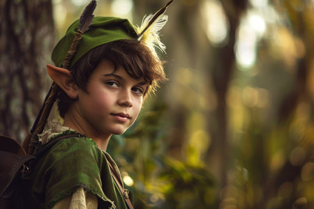 Peter Pan, the mischievous and adventurous boy who never grows upの素材