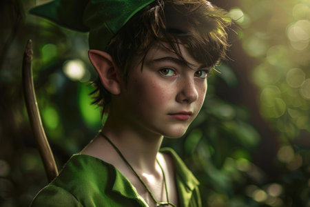 Peter Pan, the mischievous and adventurous boy who never grows upの素材