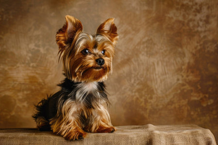 A charming Yorkshire Terrier posing with poise and graceの素材