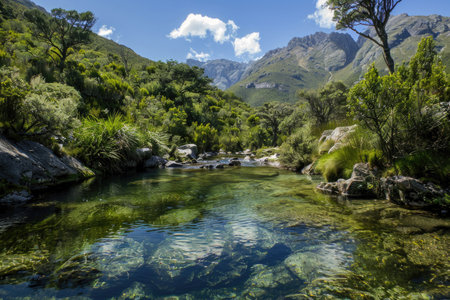 A stunning image capturing the pristine mountain resources that supply drinking waterの素材