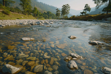 A captivating image showing the vital river resources that provide drinking water to communitiesの素材
