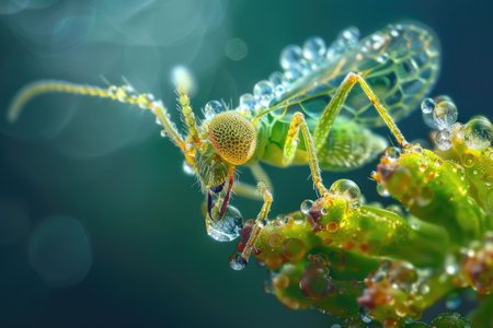 Delve into the intricate world of micro-organisms and insects, showcased in exquisite detailの素材