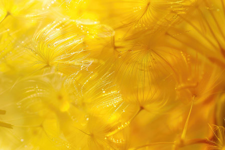 Vibrant yellow dandelions captured in exquisite detail, heralding the arrival of springの素材
