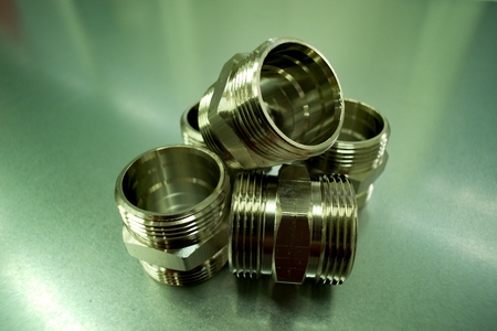 Stainless steel threads, hose and pipe couplings.