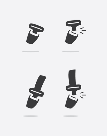 Safety belt iconsのイラスト素材
