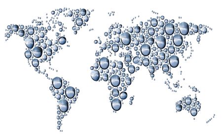 dewy world map isolated on white background 