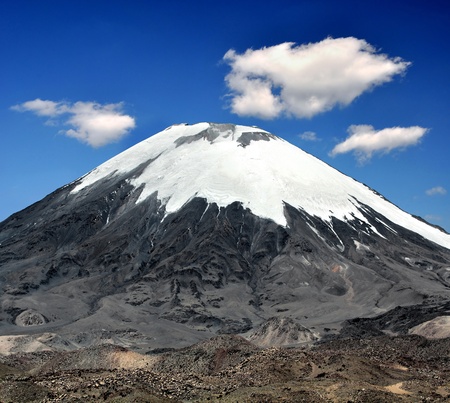Vulcano Parinacota in National Park Lauca, Chile の写真素材