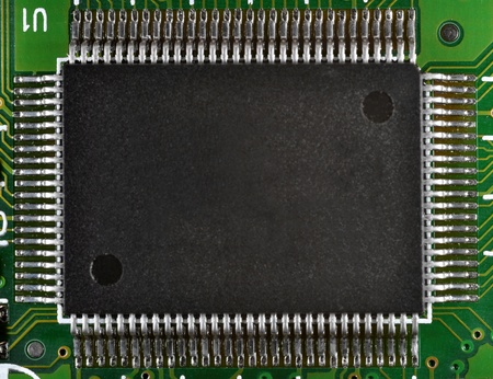 Close-up of computer chip 