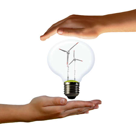 wind turbine in bulbの写真素材