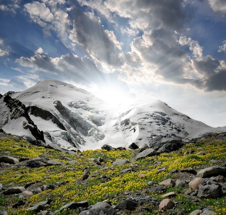 view of the mountains Mont Blanc-Savoy Alps , France の写真素材