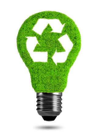 eco energy bulb isolated on white の写真素材