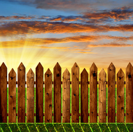 wooden fenceの写真素材