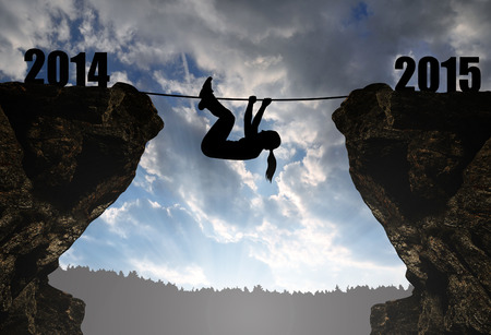 Girl climbs into the New Year 2015