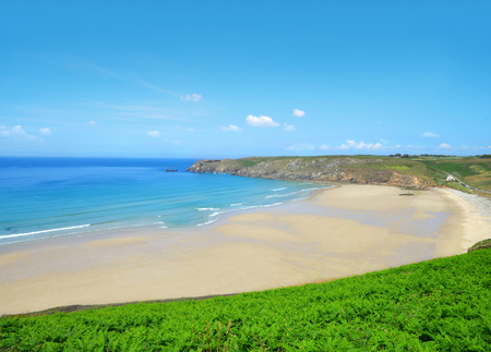 Atlantic Ocean coast at Pointe du Van - Brittany, Northern Franceの写真素材