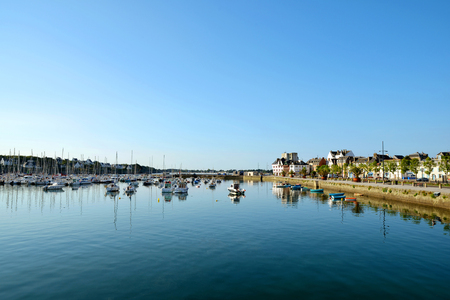 CONCARNEAU, FRANCE - JULY 3, 2014: Boats in the harbour of Concarneau, Brittany, France.のeditorial素材