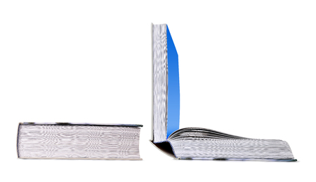 Open and closed book isolated on a white background.