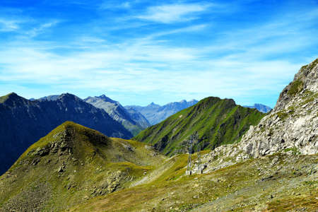 Mountain landscape above Davos town,Canton of Grisons, Switzerland.の写真素材