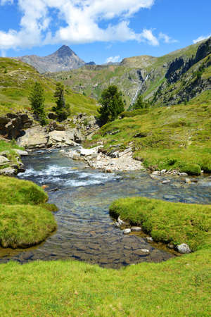 Gran Paradiso National Park. Aosta Valley, Italy. Beautiful mountain landscape in sunny day.の写真素材