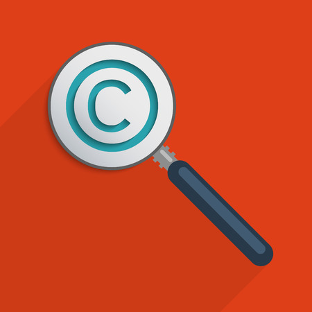 Concept for protection of intellectual property and copyright. Flat design illustration.の写真素材