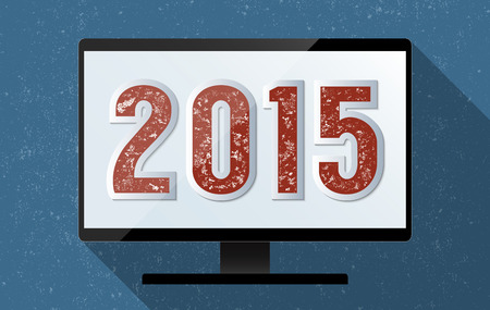 2015 Happy New Year background. Flat design illustration.の写真素材