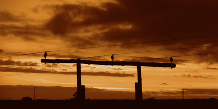 Power line near Port Alfred South Africa.の写真素材