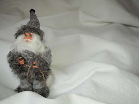 christmas gray santa claus with glasses on white background, winter background wallpaperの写真素材