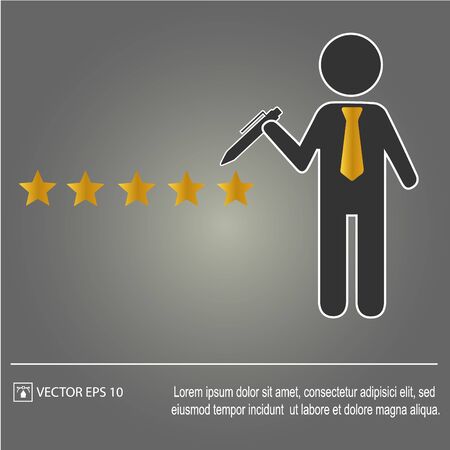 Five star rating. Businessman. Vector Illustration Categories:のイラスト素材